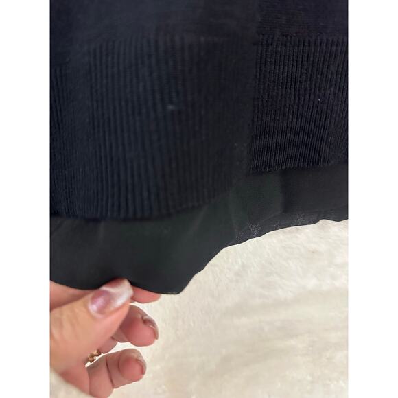 NWT Lane Bryant Black Knit Sweater Top 26/28 3X Mesh Trim - Picture 3 of 8